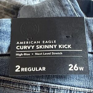 American Eagle Outfitters Blue Curvy Skinny Kick Jeans